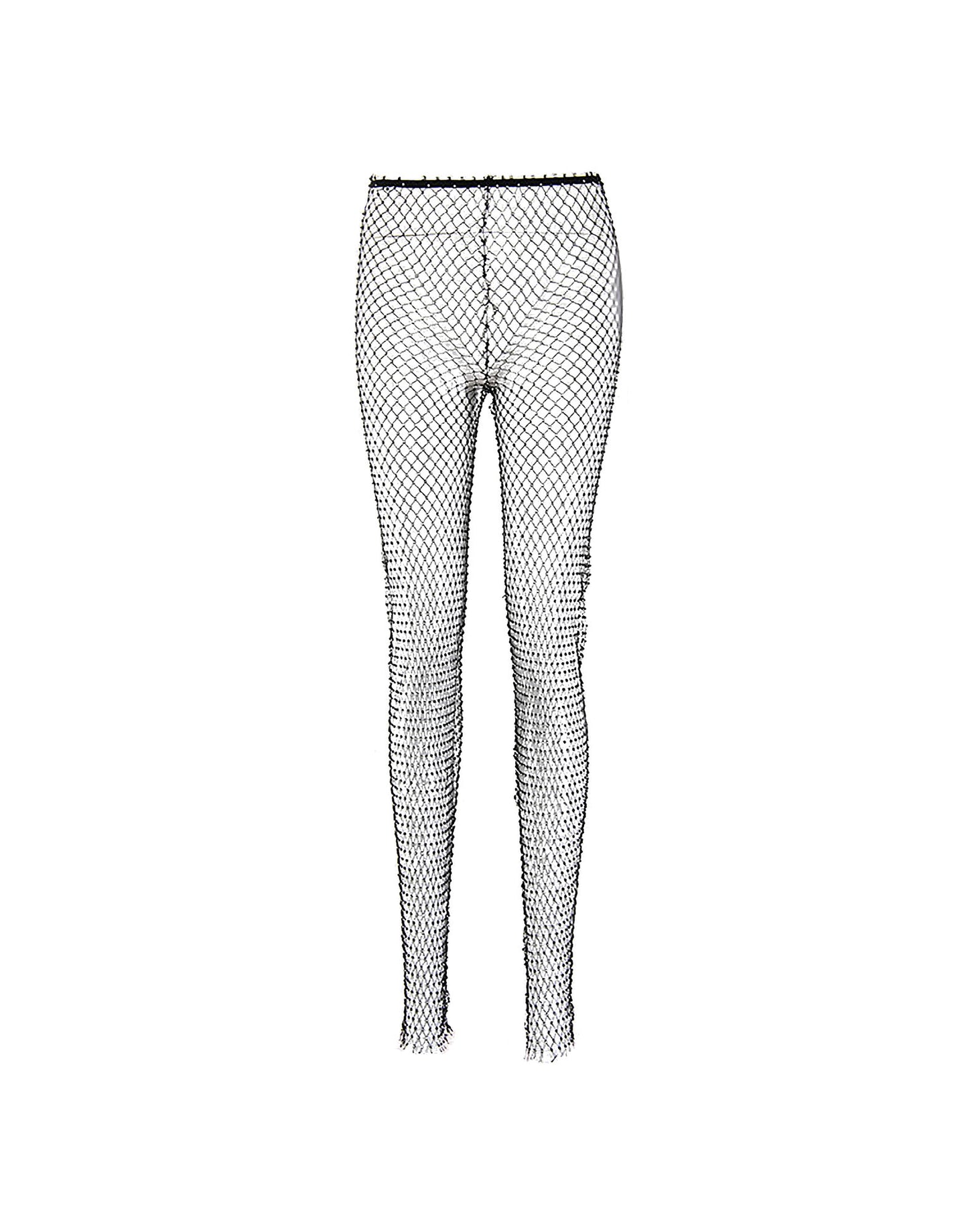 Net Strass Leggings Black