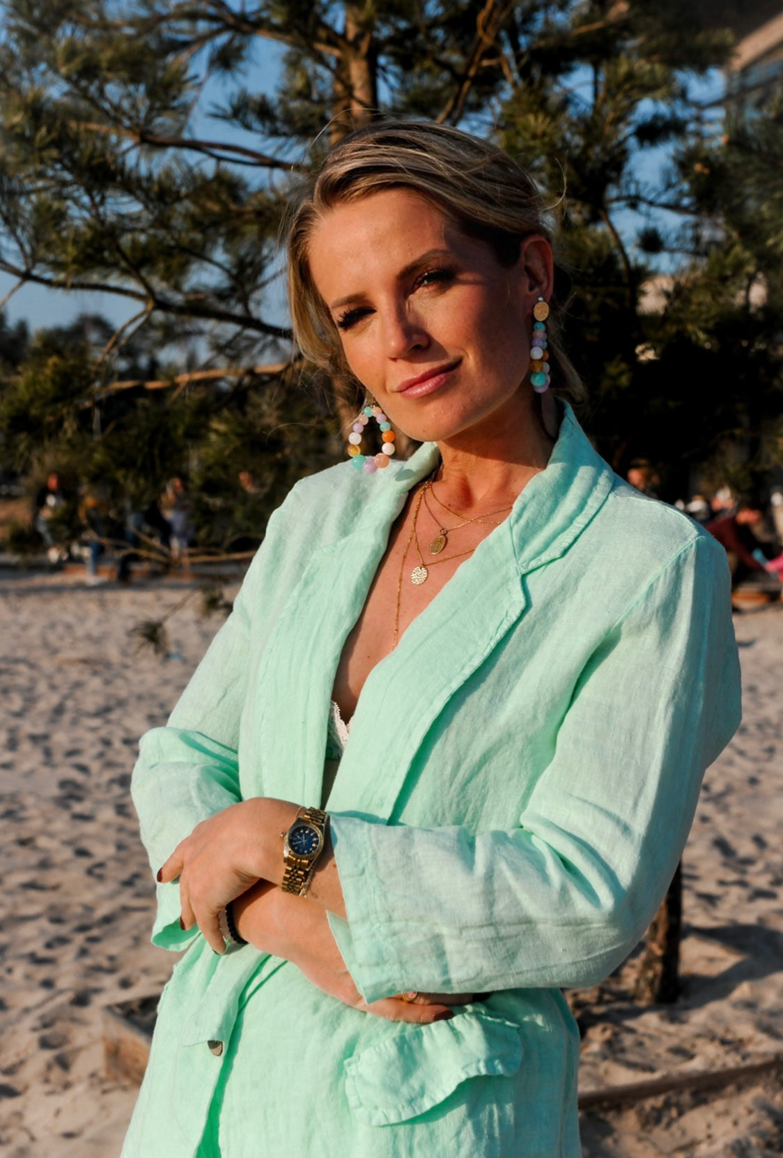 LAST PIECE - Selina aqua linen jacket