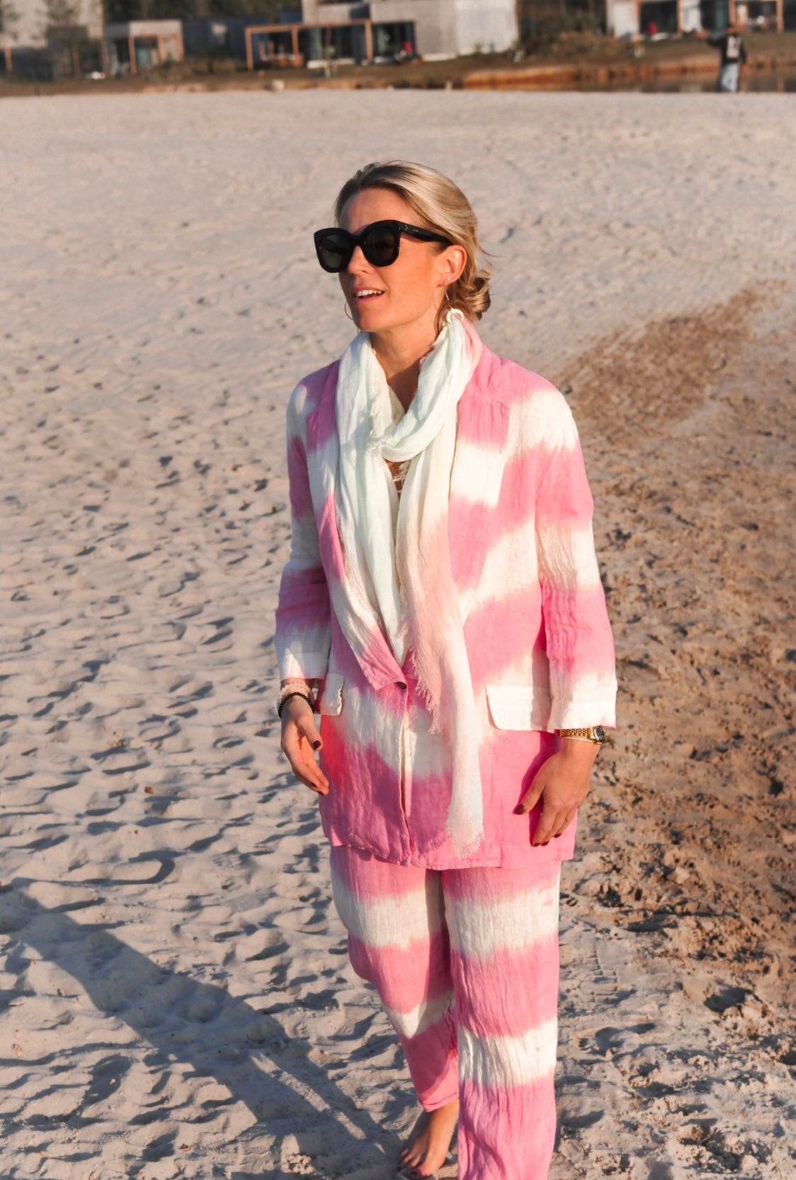 LAST PIECE - Selina bleach pink linen jacket