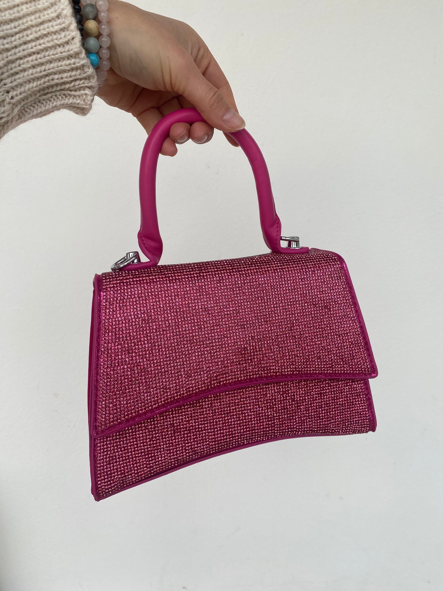 Rune Hot Pink Rhinestone Bag