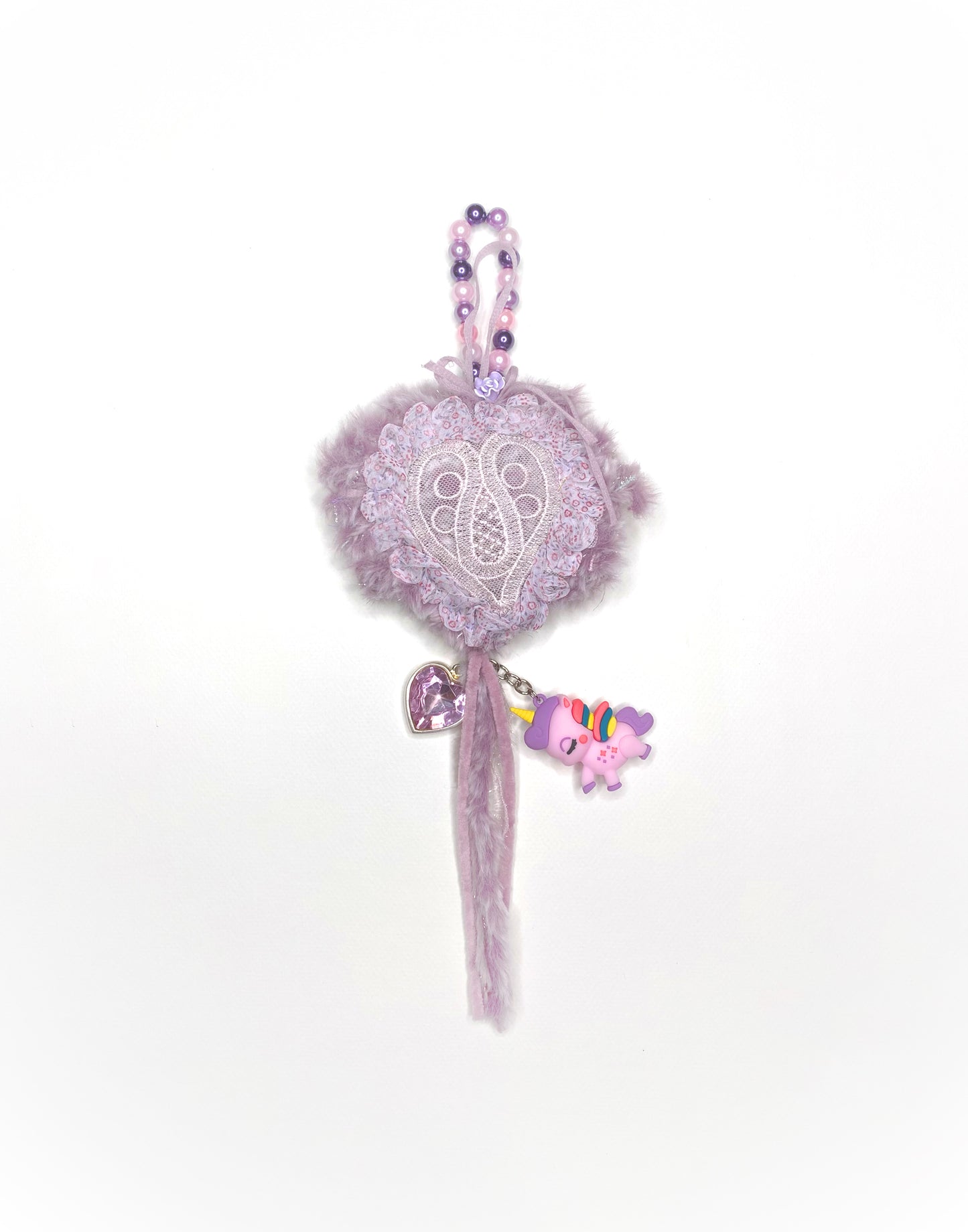 Laverder Whisp Heart Bag Charm