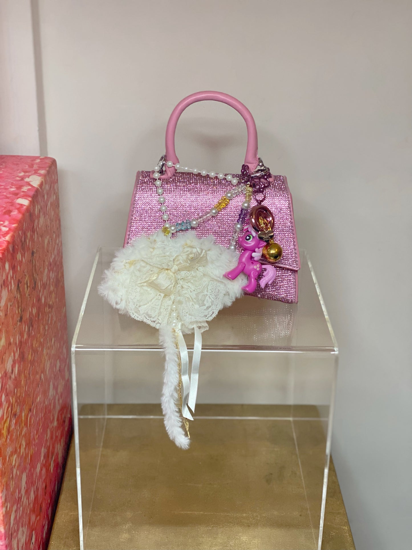 Pearl Magic Heart Bag Charm