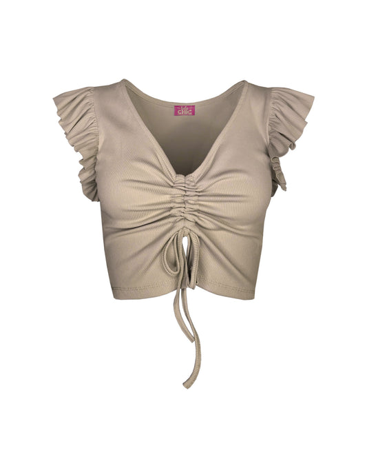 Becca Crop Top Taupe