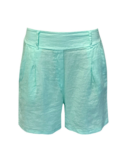 Linelle aqua linen shorts