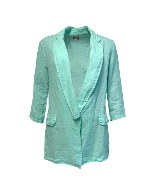 Selina aqua linen jacket