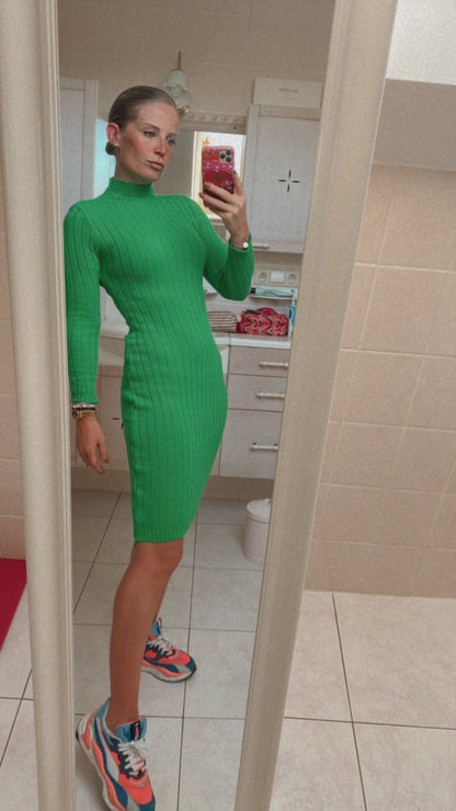 Ellington Green Ribbed Knit Dress